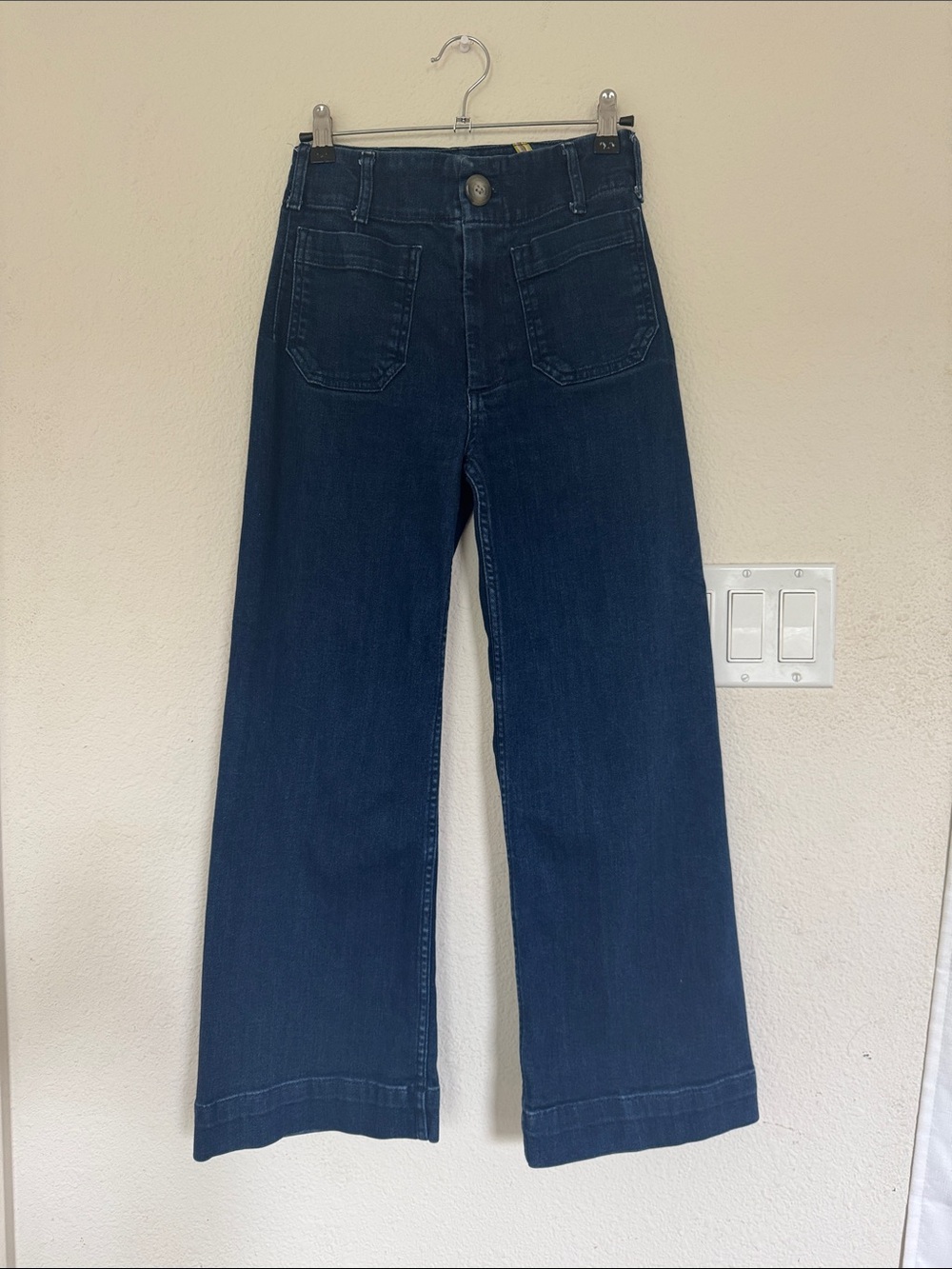 Anthropologie Maeve The Colette Dark Blue Wide-Leg Jeans size 25